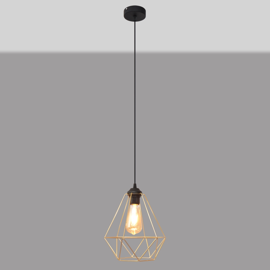 Luster na sajli KARO 1xE27/15W/230V zlatna/crna