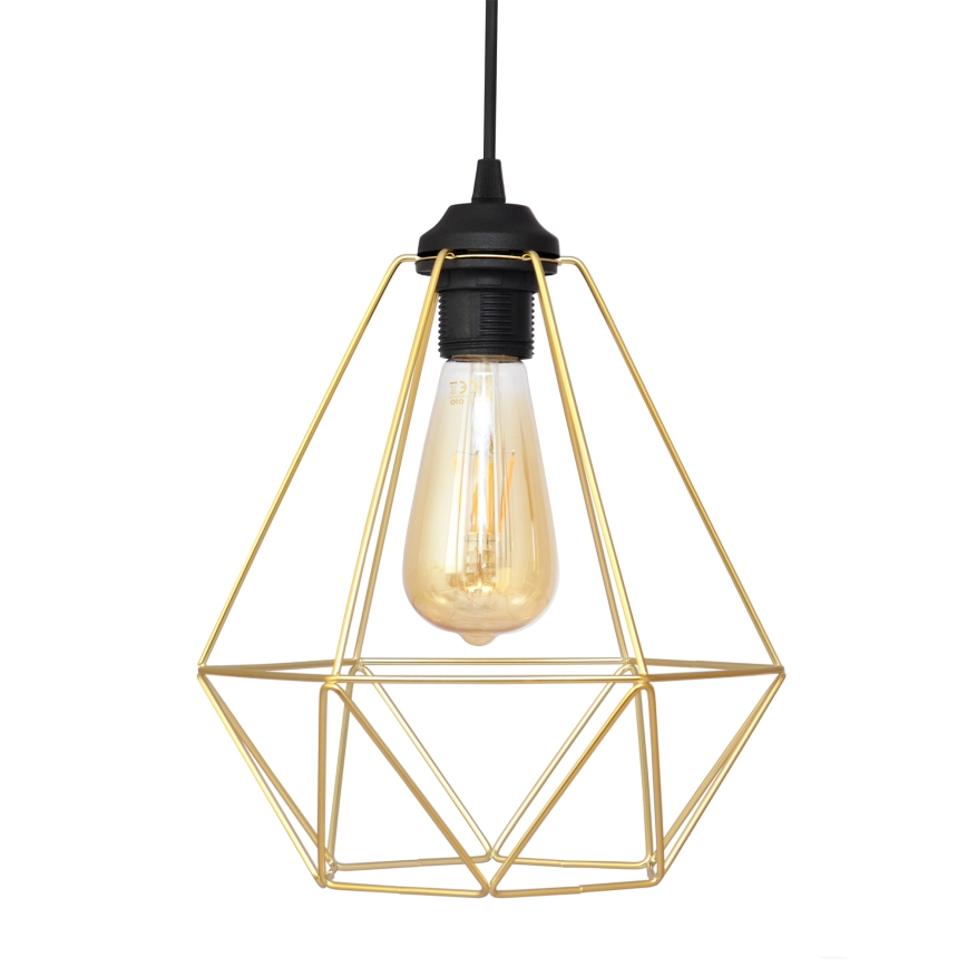 Luster na sajli KARO 1xE27/15W/230V zlatna/crna