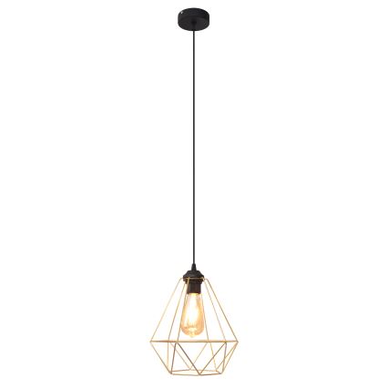 Luster na sajli KARO 1xE27/15W/230V zlatna/crna