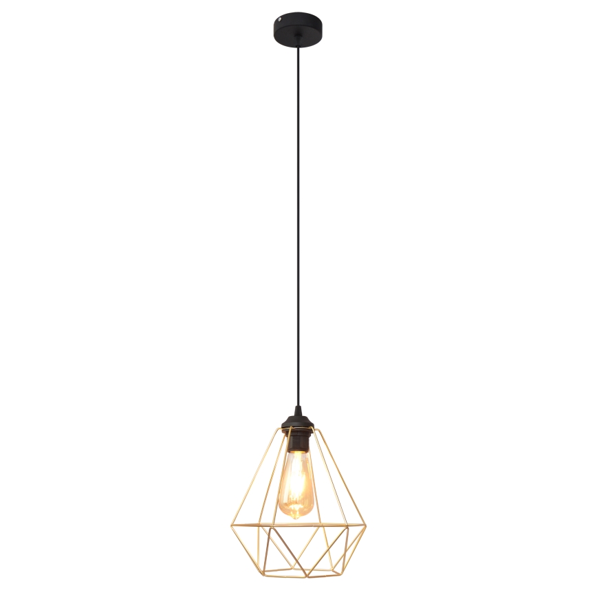 Luster na sajli KARO 1xE27/15W/230V zlatna/crna