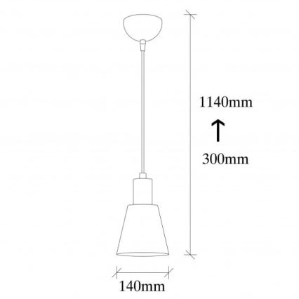 Luster na sajli KEM 1xE27/40W/230V crna