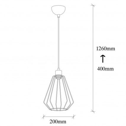 Luster na sajli KESE 1xE27/40W/230V