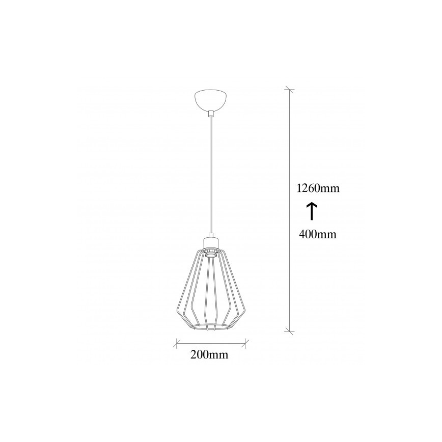 Luster na sajli KESE 1xE27/40W/230V