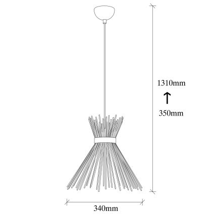 Luster na sajli KIRPI 1xE27/40W/230V crna