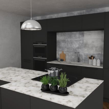 Luster na sajli KITCHEN 1xE27/15W/230V bijela/sjajni krom