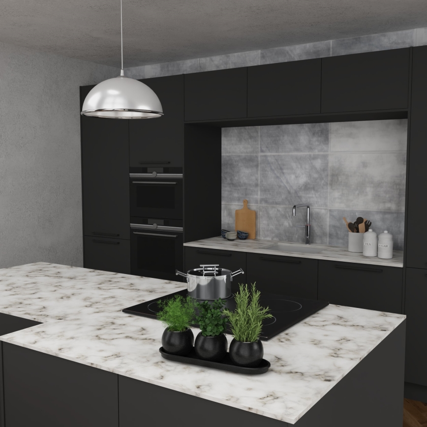 Luster na sajli KITCHEN 1xE27/15W/230V bijela/sjajni krom