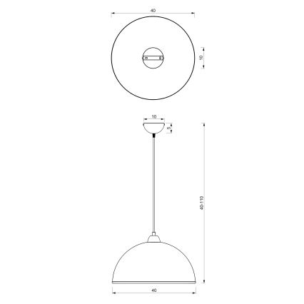 Luster na sajli KITCHEN 1xE27/15W/230V bijela/krom