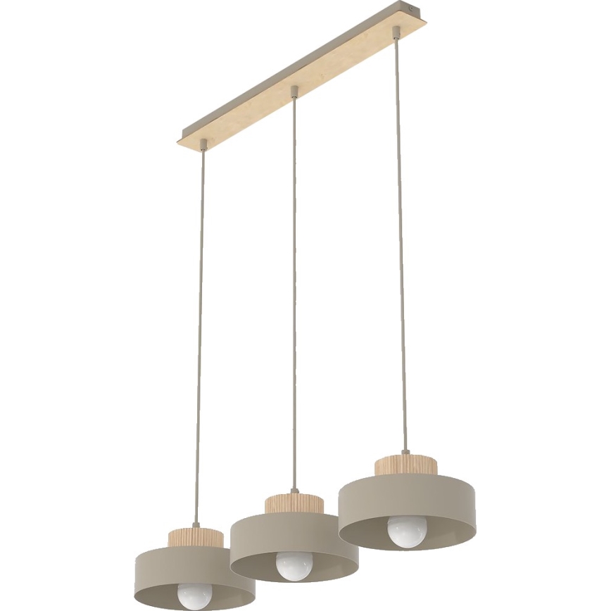Luster na sajli KIVI 3xE27/15W/230V bež