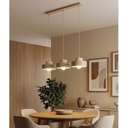 Luster na sajli KIVI 3xE27/15W/230V bež