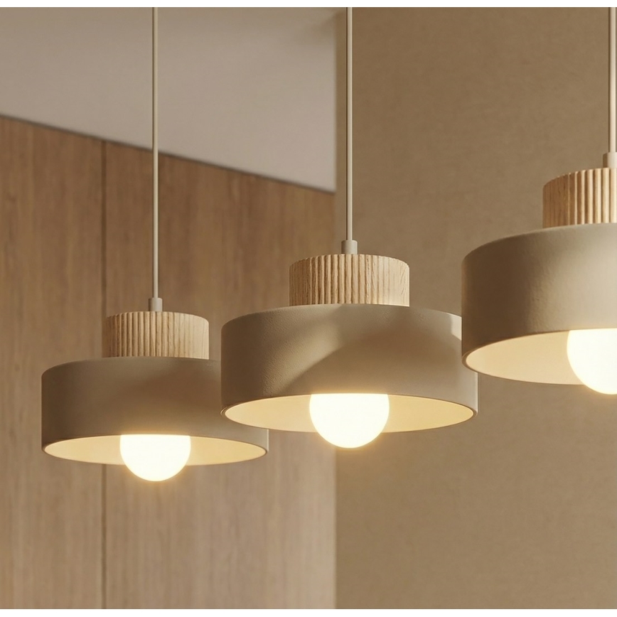 Luster na sajli KIVI 3xE27/15W/230V bež