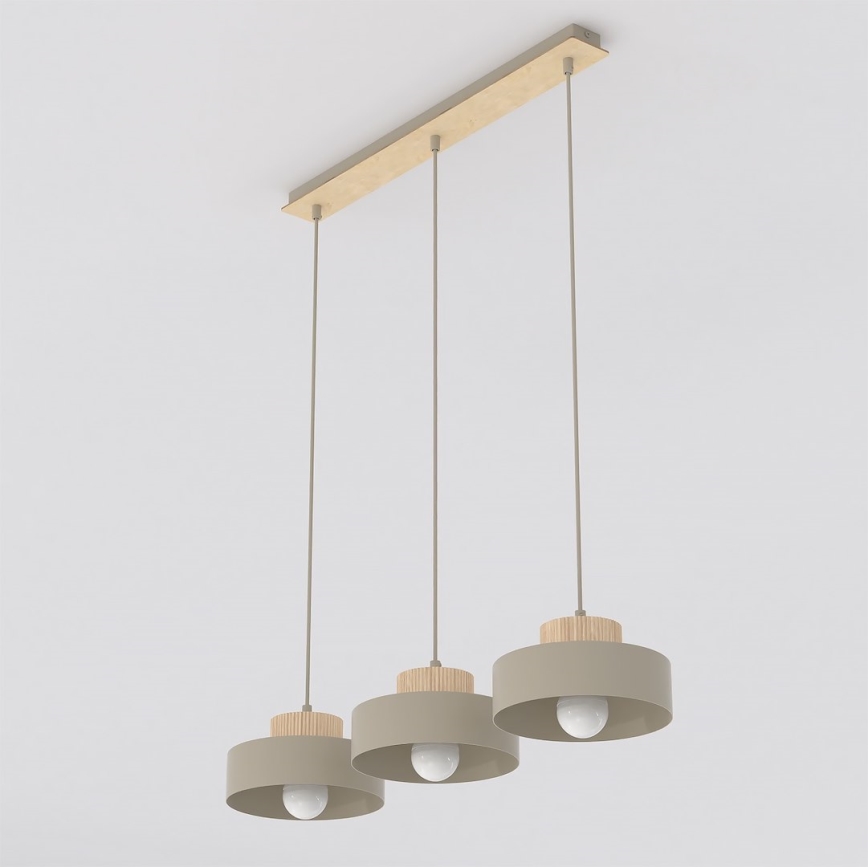 Luster na sajli KIVI 3xE27/15W/230V bež