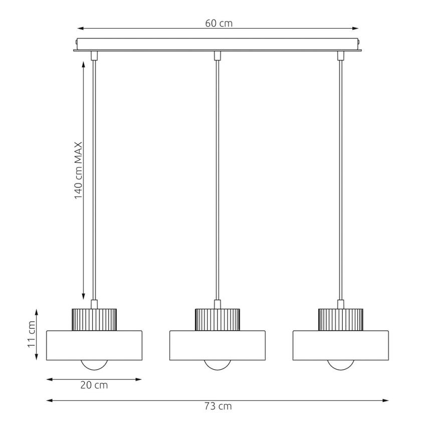 Luster na sajli KIVI 3xE27/15W/230V bež