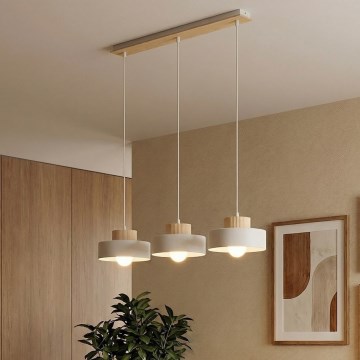 Luster na sajli KIVI 3xE27/15W/230V bijela