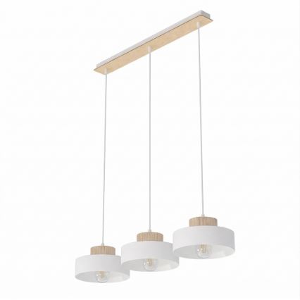 Luster na sajli KIVI 3xE27/15W/230V bijela