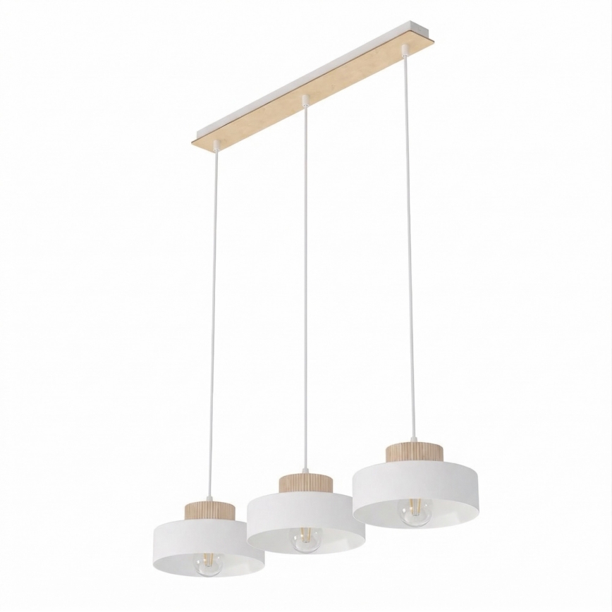Luster na sajli KIVI 3xE27/15W/230V bijela