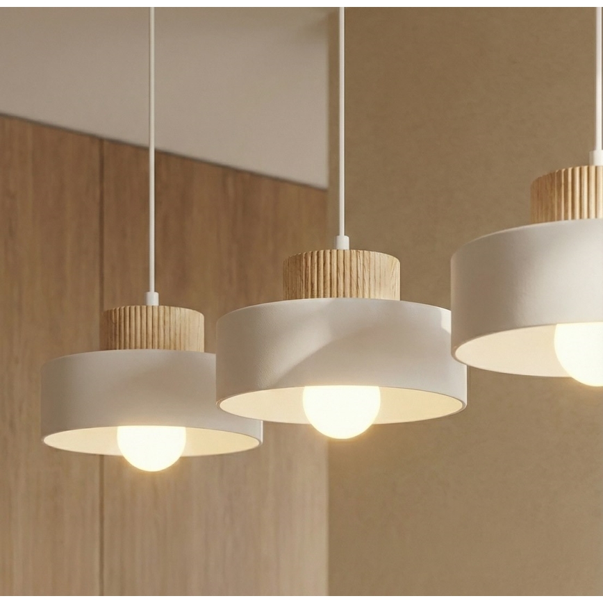 Luster na sajli KIVI 3xE27/15W/230V bijela