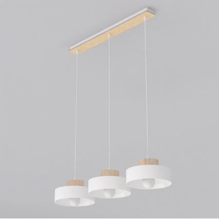 Luster na sajli KIVI 3xE27/15W/230V bijela