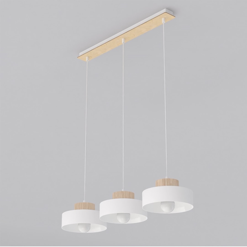 Luster na sajli KIVI 3xE27/15W/230V bijela