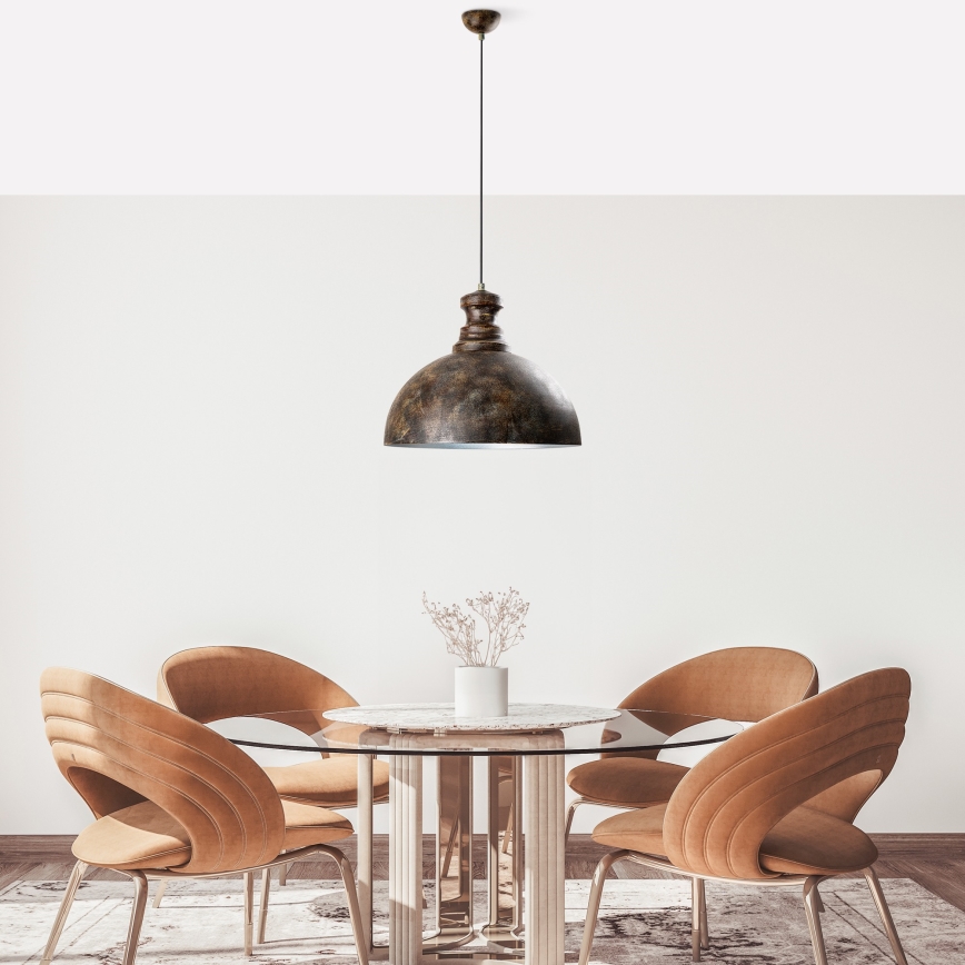 Luster na sajli KURE 1xE27/40W/230V pr. 40 cm siva