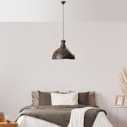Luster na sajli KURE 1xE27/40W/230V pr. 40 cm siva