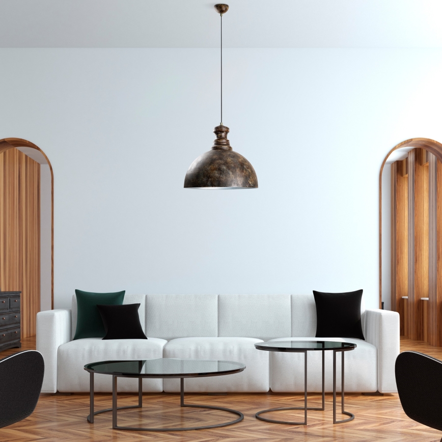 Luster na sajli KURE 1xE27/40W/230V pr. 40 cm siva