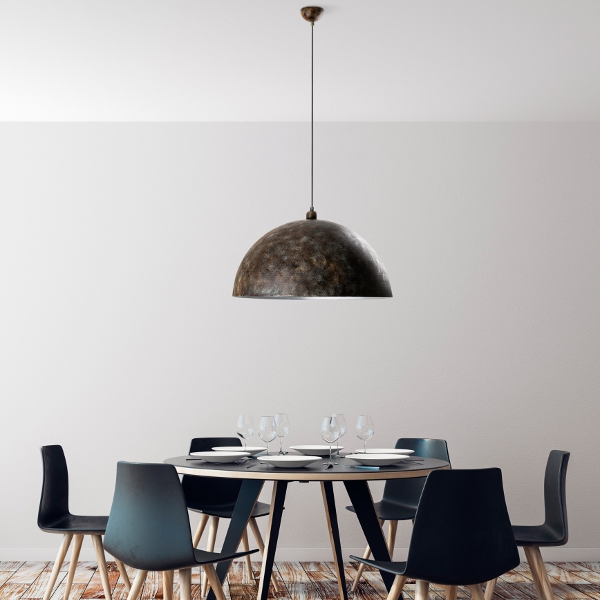 Luster na sajli KURE 1xE27/40W/230V pr. 60 cm siva