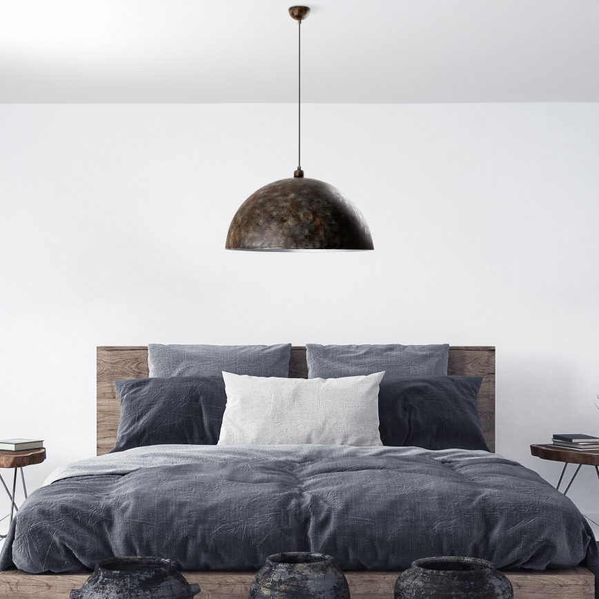 Luster na sajli KURE 1xE27/40W/230V pr. 60 cm siva