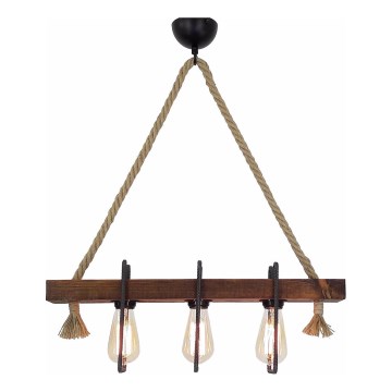 Luster na sajli KUTUK 3xE27/40W/230V borovina