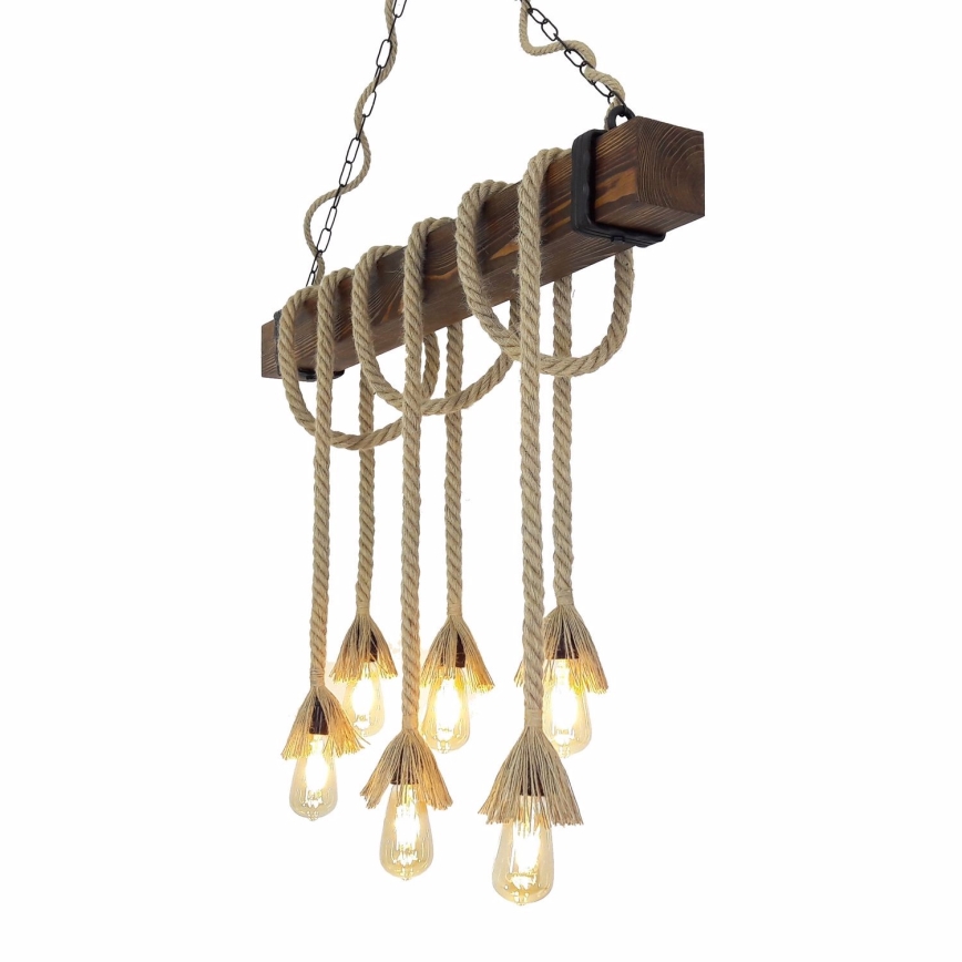Luster na sajli KUTUK 6xE27/40W/230V borovina