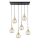 Luster na sajli LACRIMA HONEY 6xE27/60W/230V crna/zlatna/dimna bež