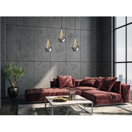 Luster na sajli LACRIMA SMOKY 3xE27/60W/230V