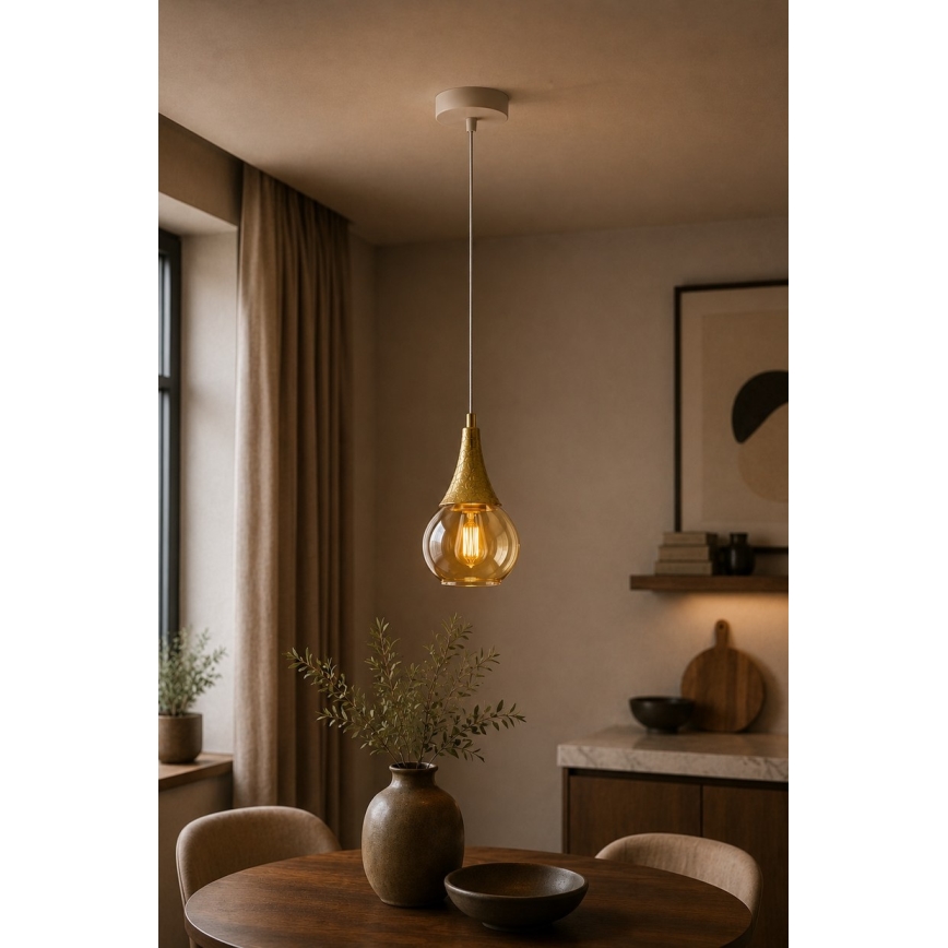 Luster na sajli LACRIMA WHITE 1xE27/60W/230V