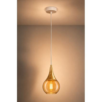 Luster na sajli LACRIMA WHITE 1xE27/60W/230V