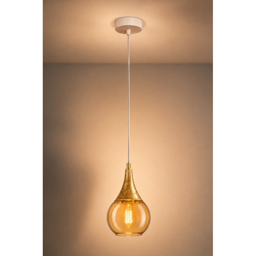 Luster na sajli LACRIMA WHITE 1xE27/60W/230V