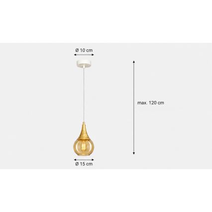 Luster na sajli LACRIMA WHITE 1xE27/60W/230V