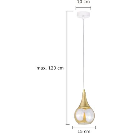 Luster na sajli LACRIMA WHITE 1xE27/60W/230V