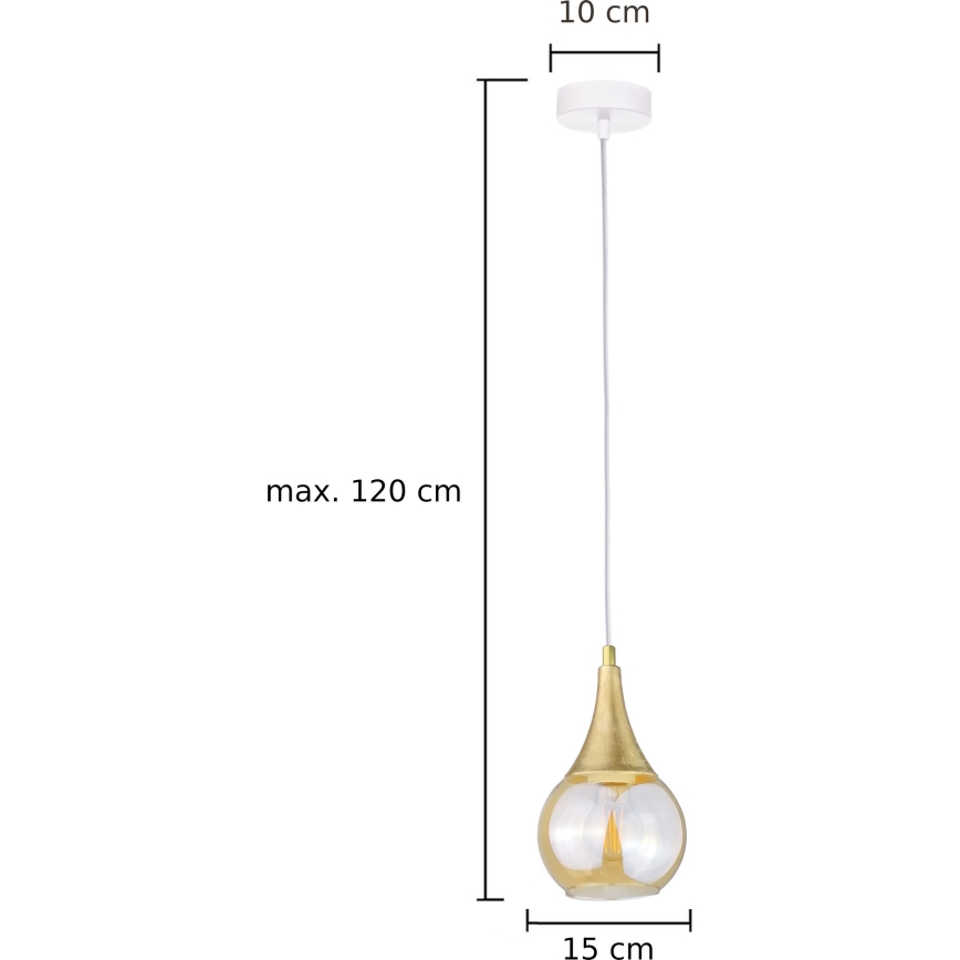 Luster na sajli LACRIMA WHITE 1xE27/60W/230V
