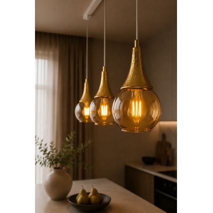 Luster na sajli LACRIMA WHITE 3xE27/60W/230V