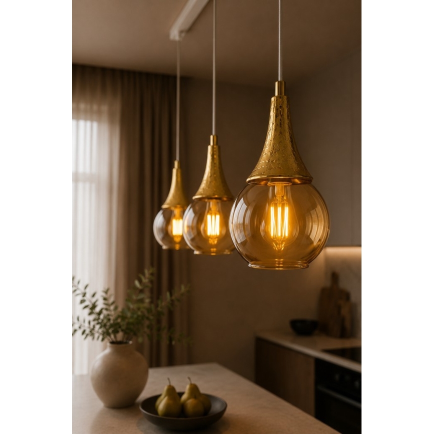 Luster na sajli LACRIMA WHITE 3xE27/60W/230V