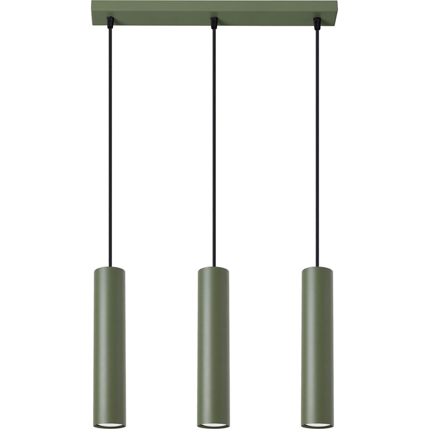Luster na sajli LAGOS 3xGU10/10W/230V zelena