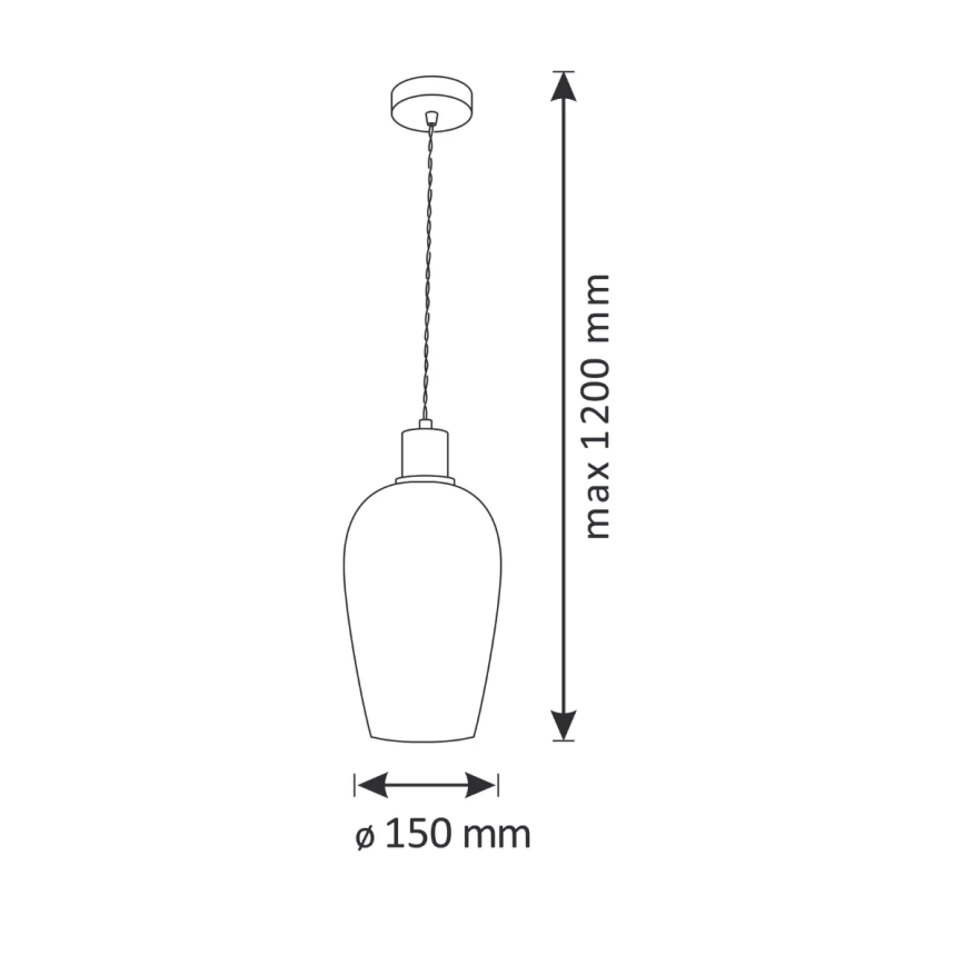 Luster na sajli LAGRI 1xE27/20W/230V