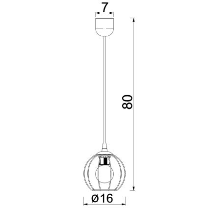 Luster na sajli LAPS 1xE27/15W/230W crna