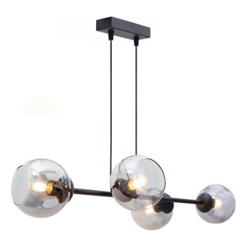 Luster na sajli LATIL 4xE27/60W/230V crna