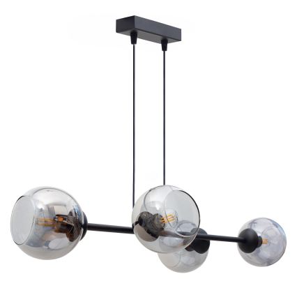 Luster na sajli LATIL 4xE27/60W/230V crna