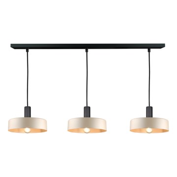 Luster na sajli LATTE 3xE27/60W/230V bež/crna