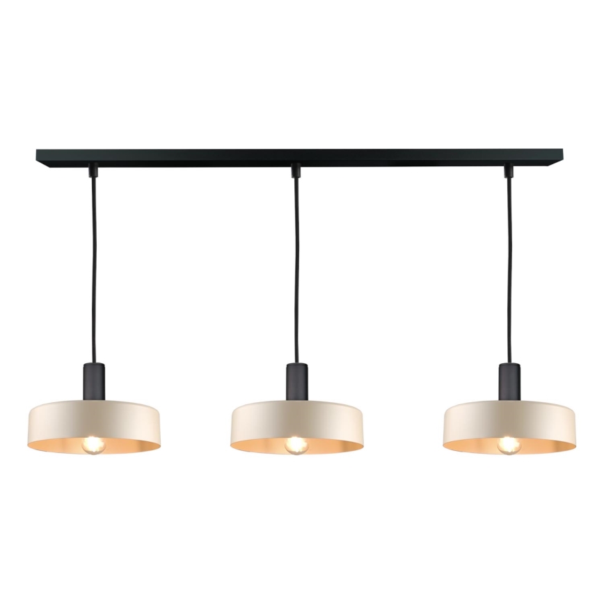 Luster na sajli LATTE 3xE27/60W/230V bež/crna