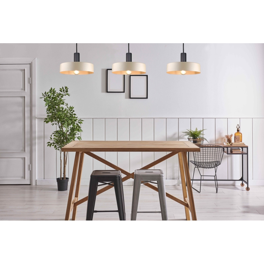 Luster na sajli LATTE 3xE27/60W/230V bež/crna