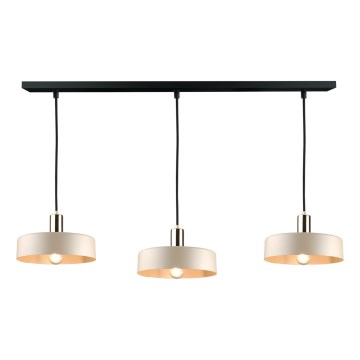 Luster na sajli LATTE 3xE27/60W/230V bež/crna/sjajni krom