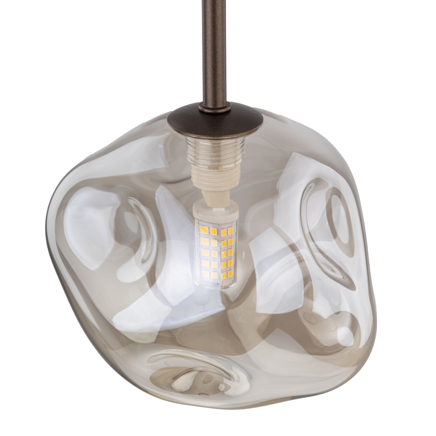 Luster na sajli LAVA 1xG9/8W/230V brončana/zadimljeno bež