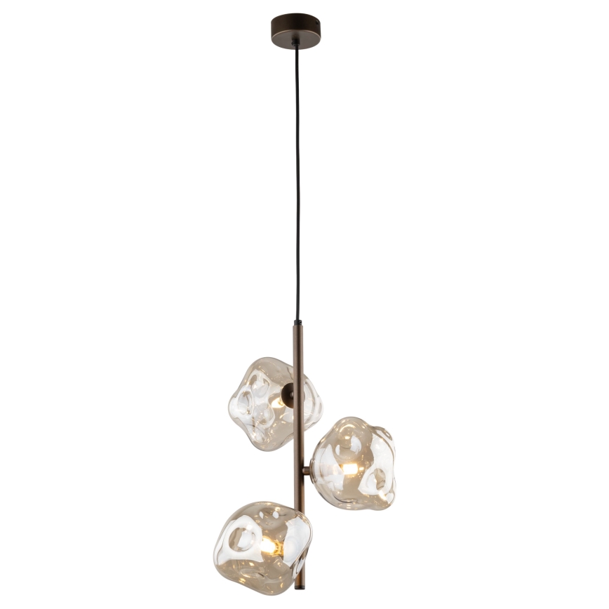 Luster na sajli LAVA 3xG9/8W/230V brončana/dimno bež